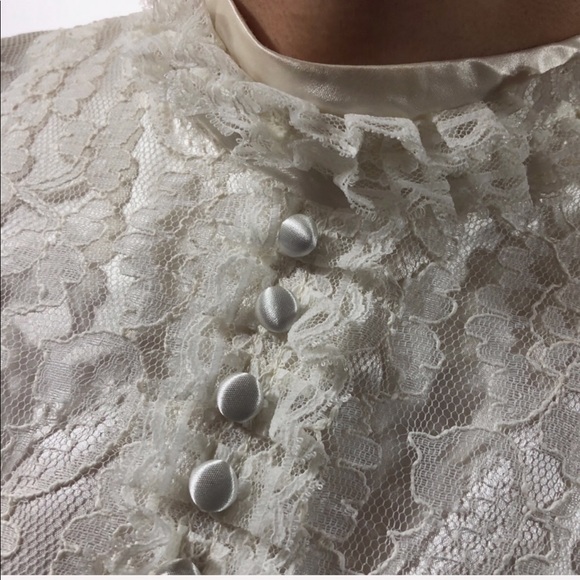 🚫SOLD•E✝️SY🚫 Vintage VICTORIAN Full Lace Wedding Dress TPIBS - Picture 6 of 8